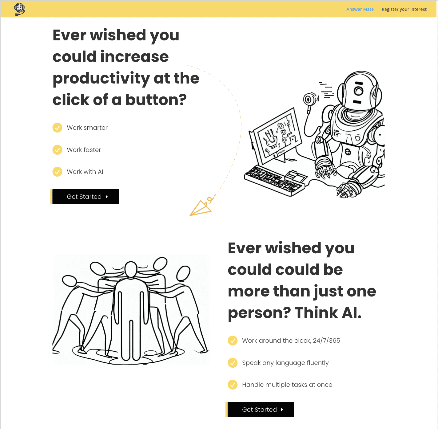 Historic Answer Mate brochure website