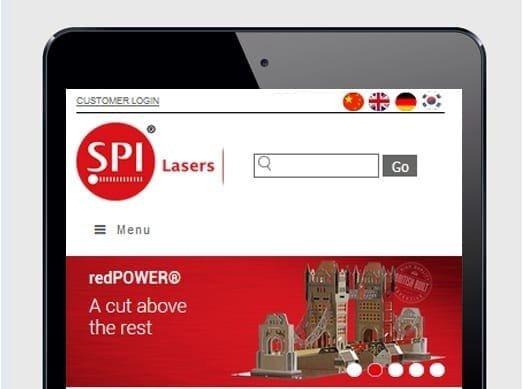The website on tablet