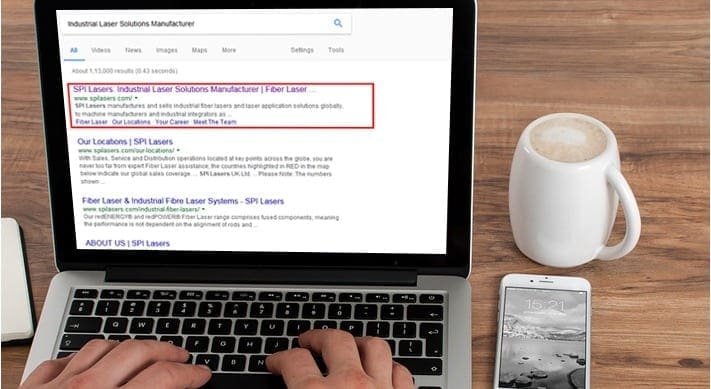 An archived Google result for “industrial laser solutions manufacturer”