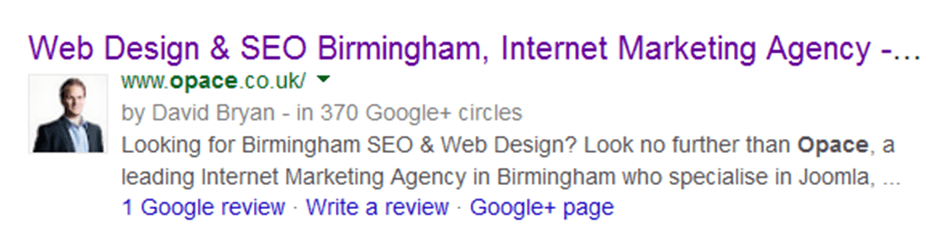 google authorship rich snippet
