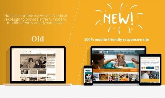 2010 to 2015 transition of Acorns website