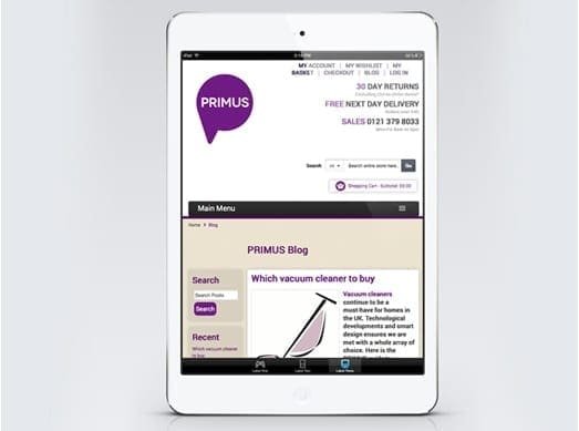 Bespoke Magento theme design and development for homewares retailer PRIMUS