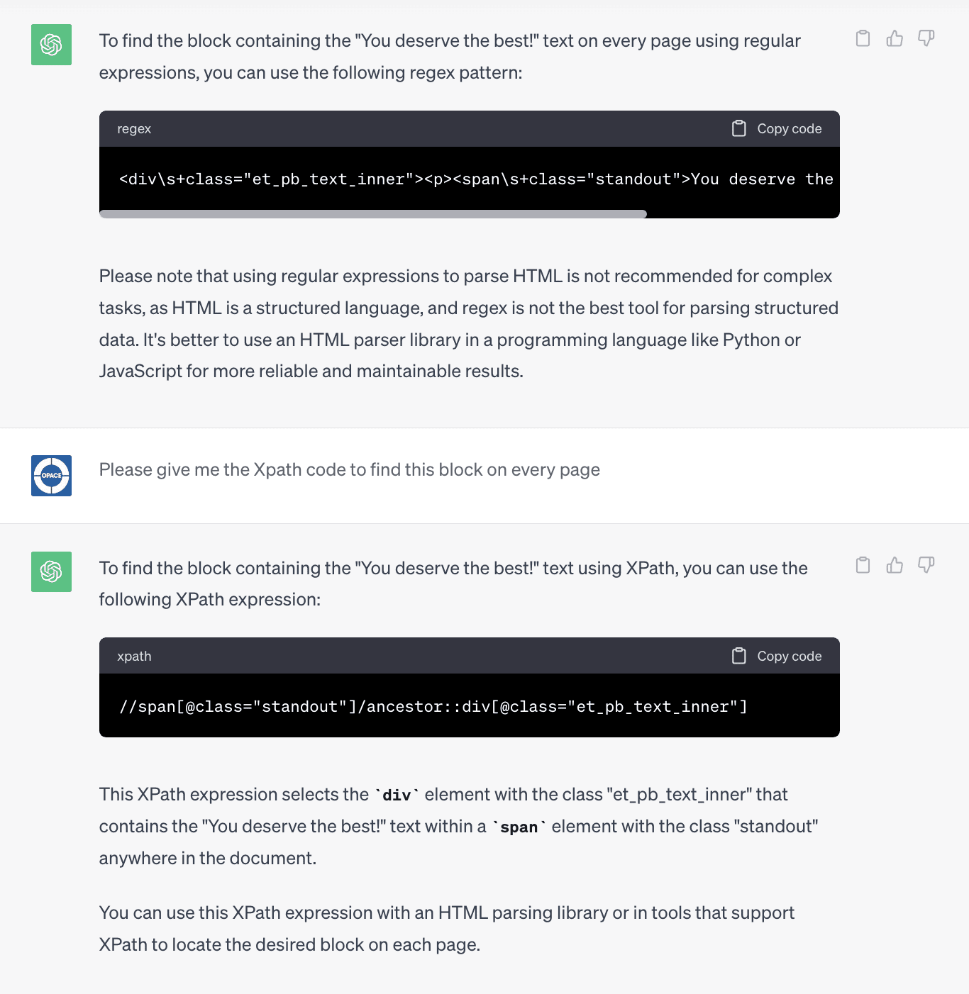 chatgpt prompt to find text using regex