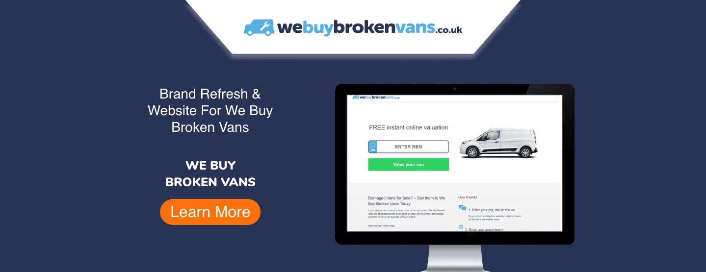 We Buy Broken Vans WordPress site design