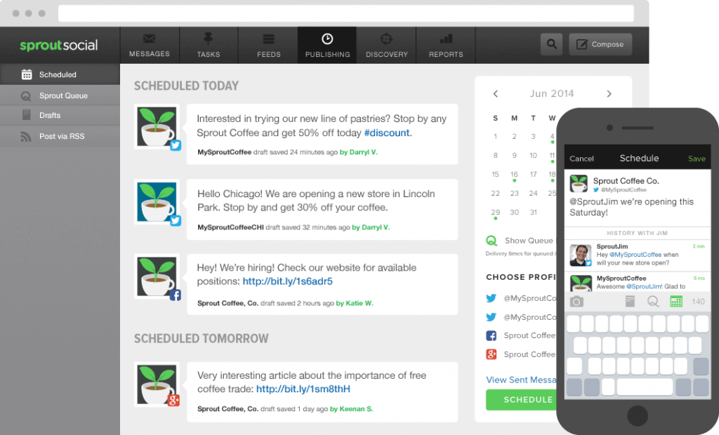 - An example dashboard from Sprout Social