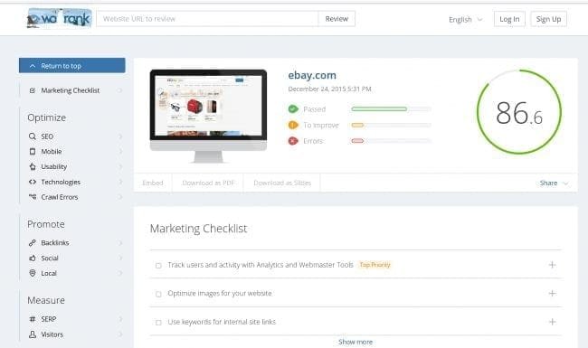 - WooRank Dashboard