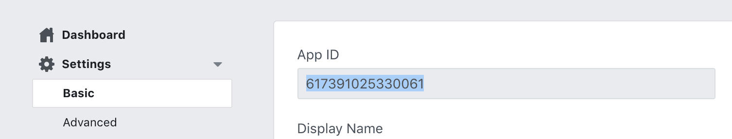 Copy App ID Copy App ID