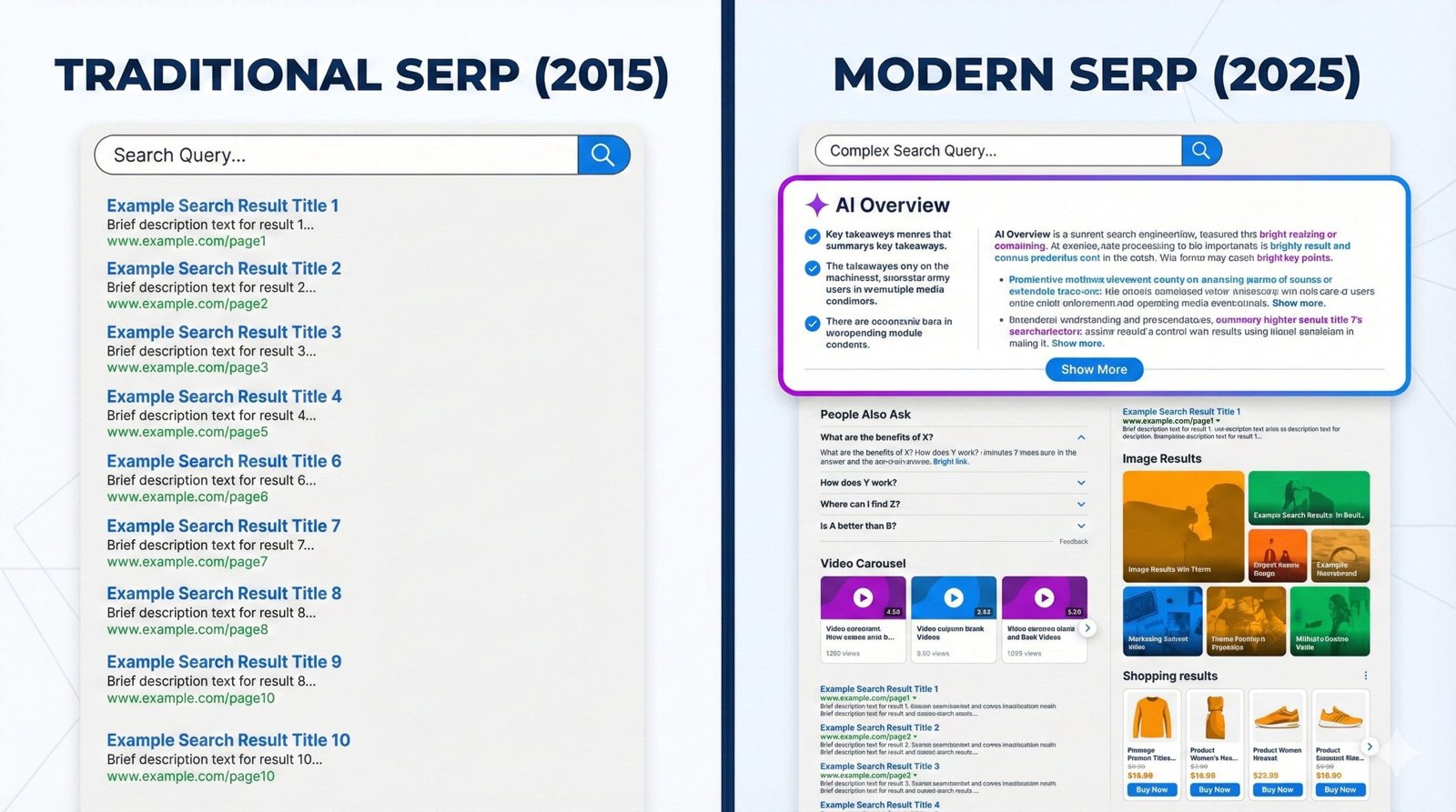 Traditional vs Modern SERPs Traditional vs Modern SERPs