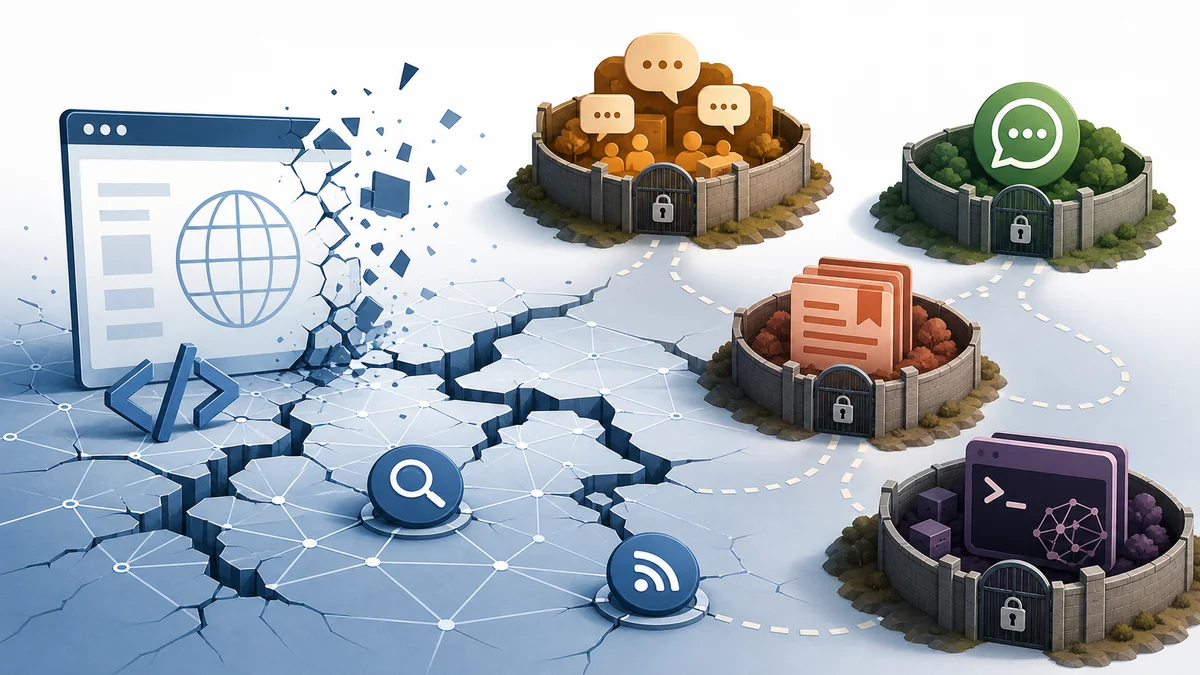 The end of the open web as search, social platforms and AI content fragment into walled gardens