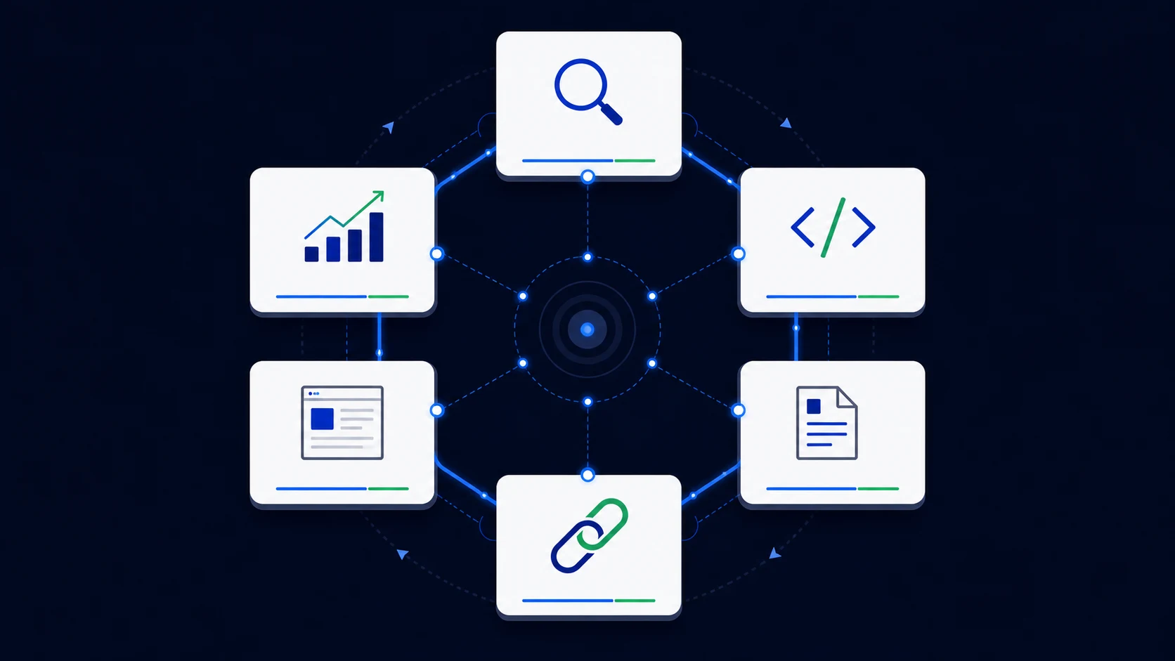What is SEO The six pillars of a real SEO campaign: technical audit, keyword research, technical SEO, on-site optimisation, content creation, and link building