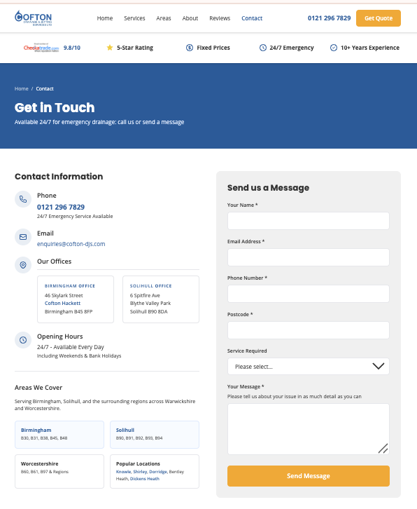 The Cofton DJS contact form after the agentic phase, working correctly with Netlify Forms and Resend email delivery