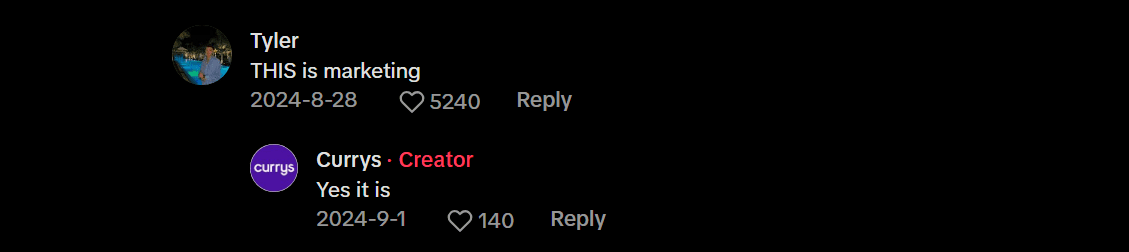 Currys comments show the benefits of viral videos