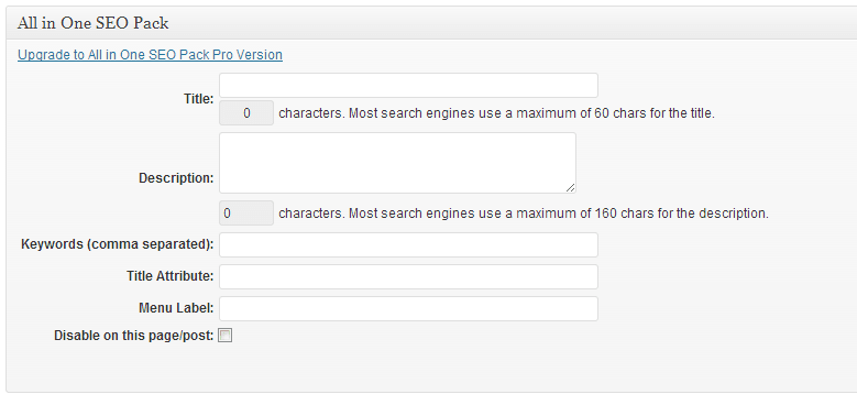 All in One SEO Pack Plugin