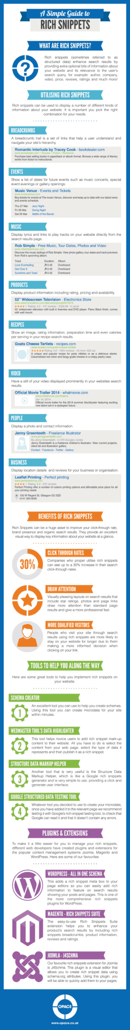 Simple guide to Rich Snippets tools and benefits infographic including Joomla Magento and WordPress Simple guide to Rich Snippets tools and benefits infographic including Joomla Magento and WordPress