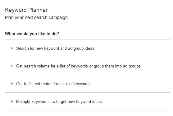 Google Keyword Planner