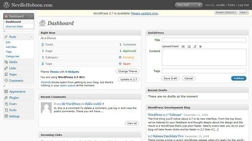 WordPress Simple User Interface