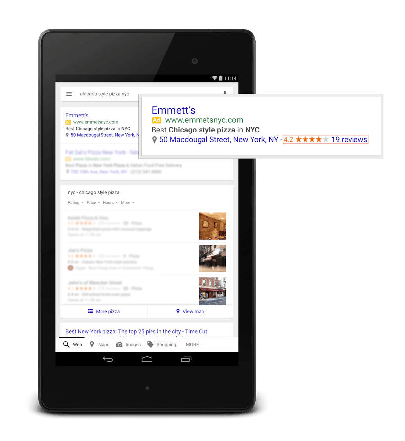 Google Introduces Starred Ratings & Reviews from Google+ in AdWords Listings | Opace