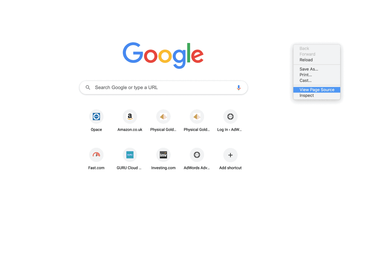 click view page source to see metadata