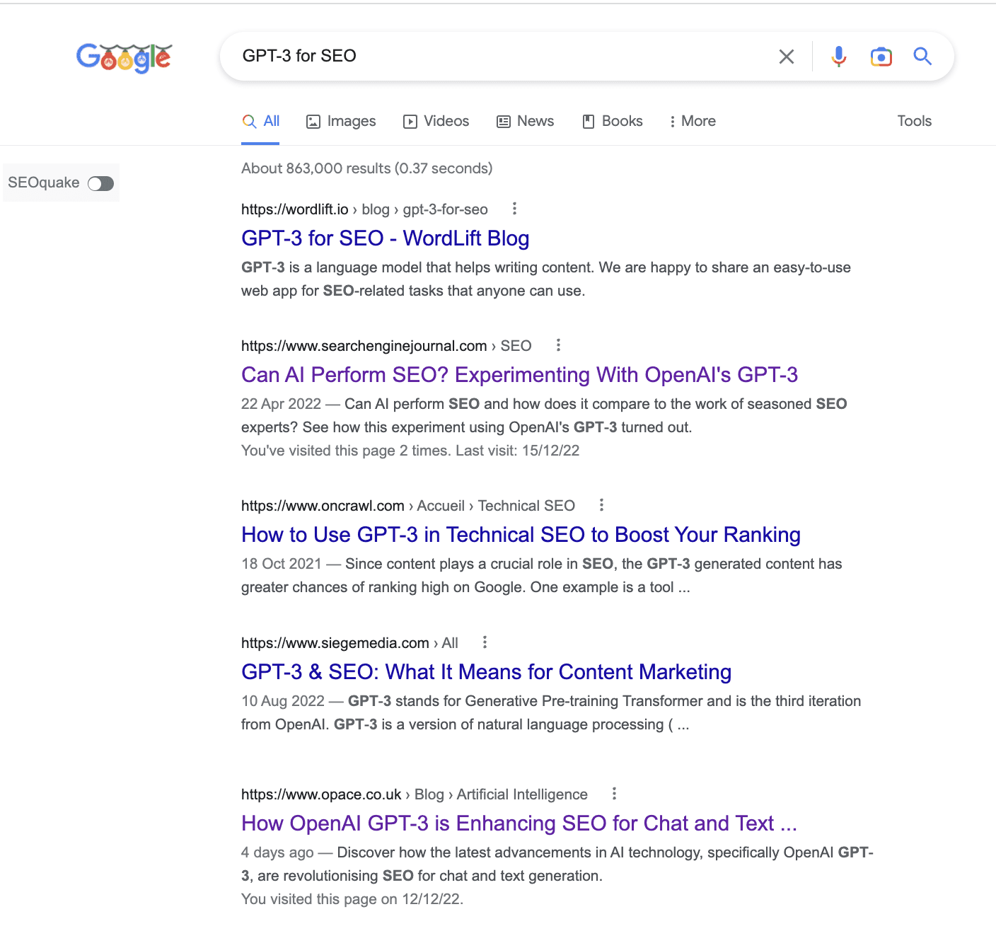Are we ranking for GPT-3 SEO