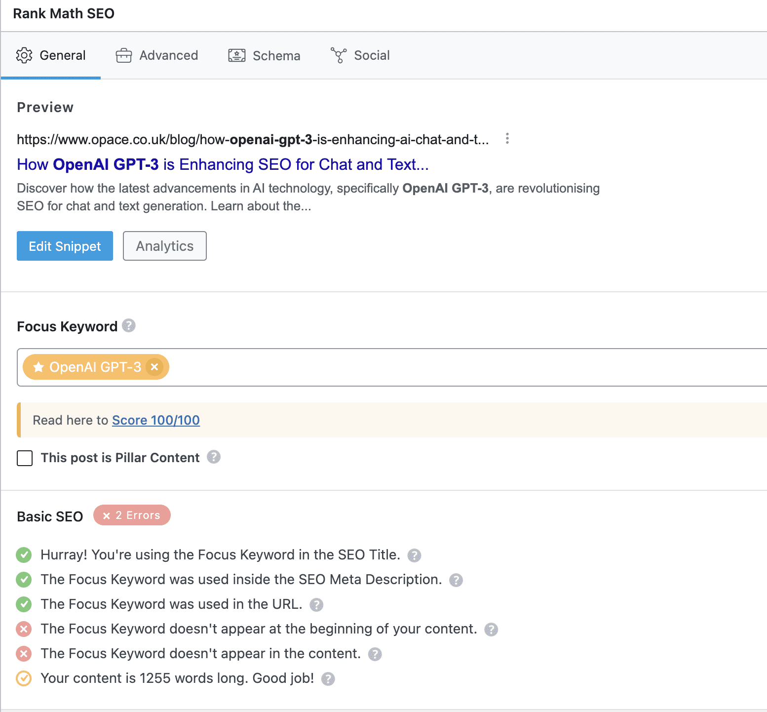 Revise based on RankMath 
