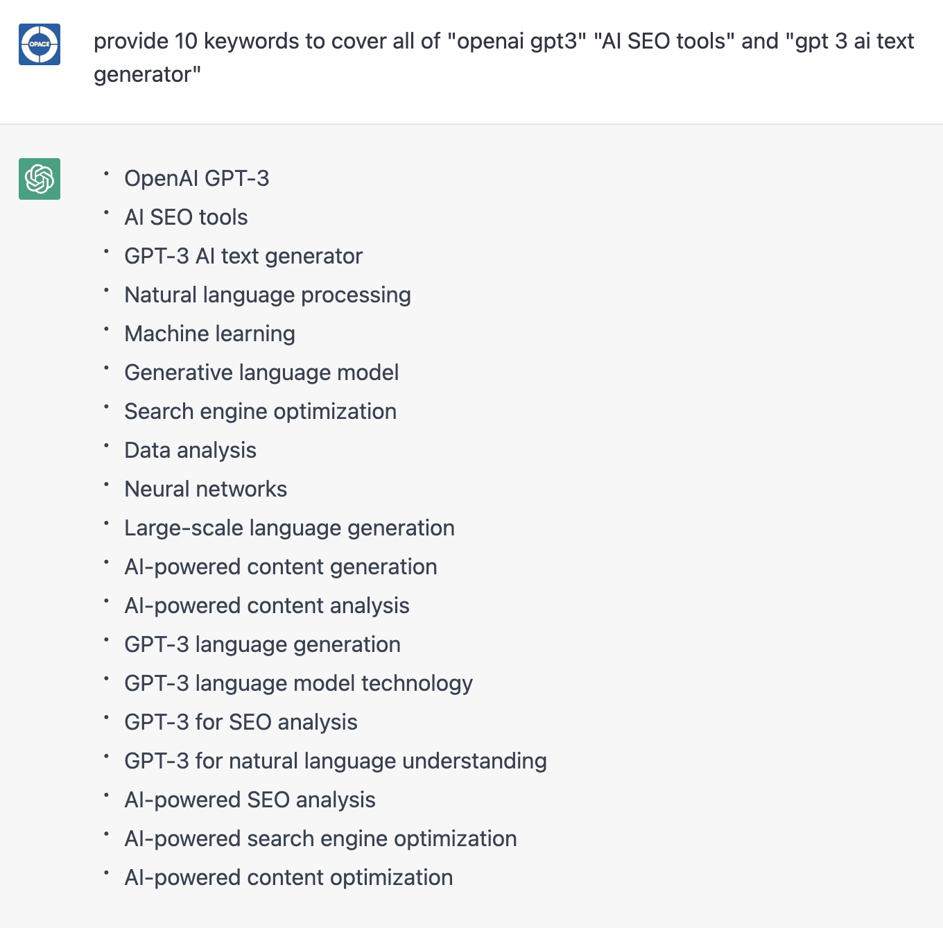 AI keyword research using ChatGPT