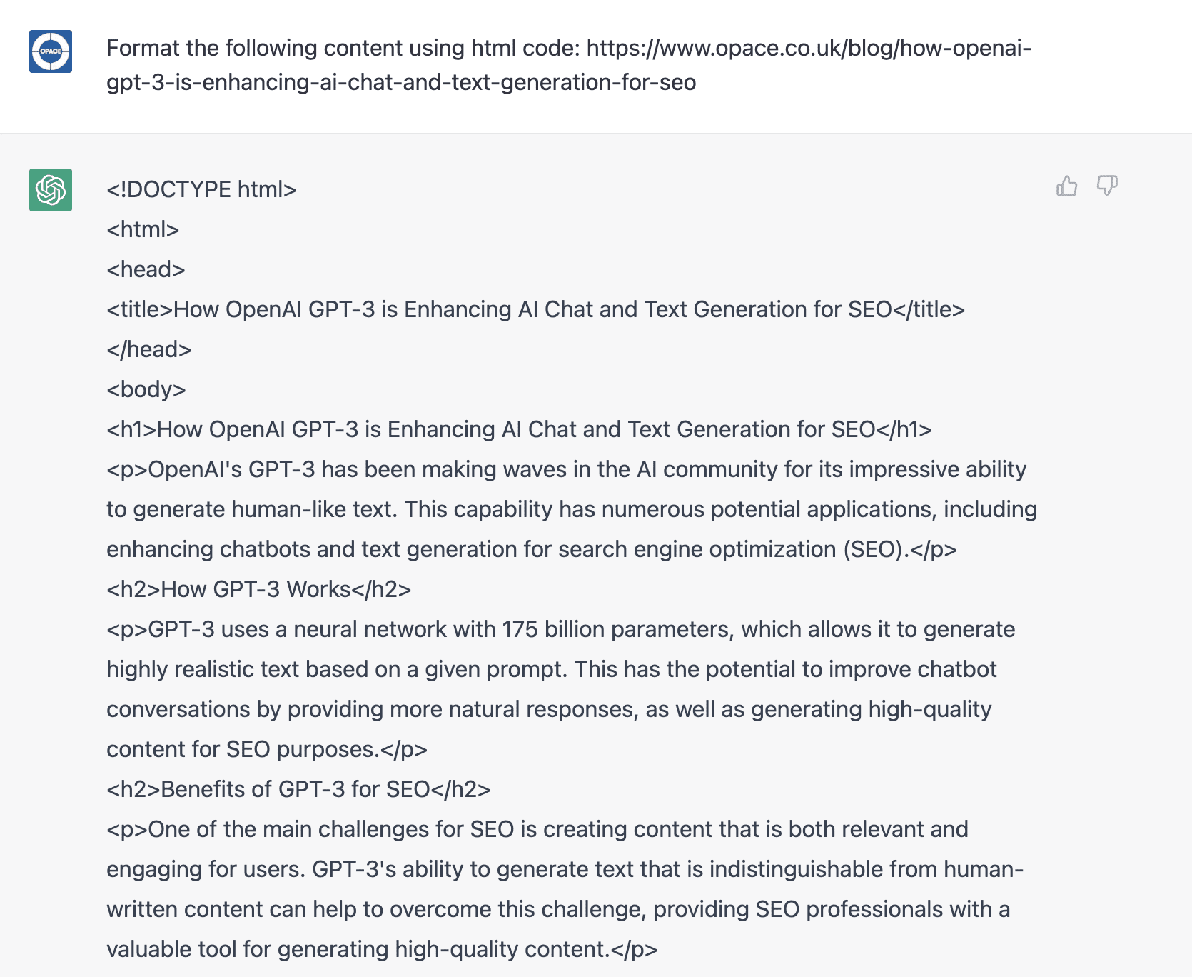 Read the URL and provide the HTML code