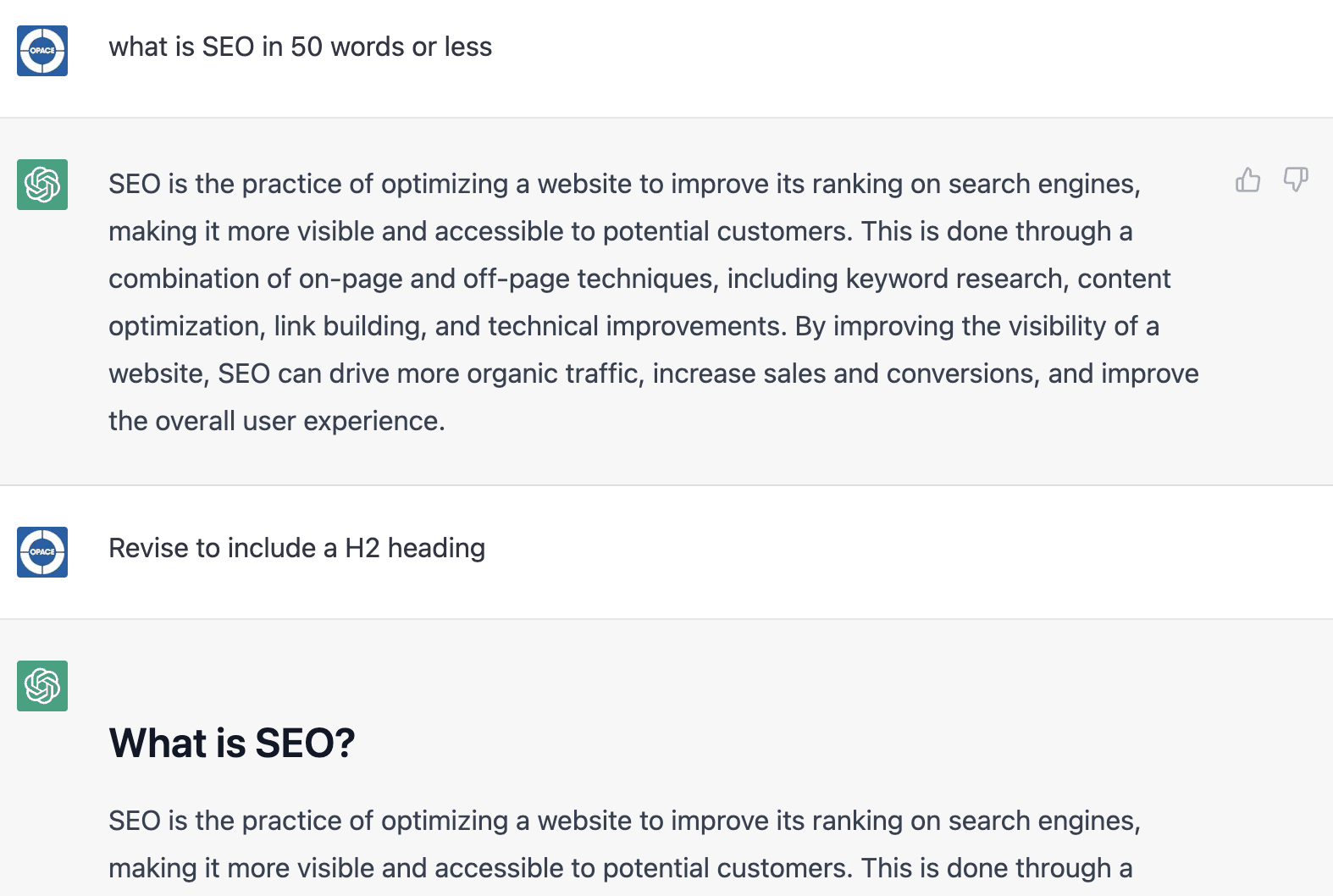 Write a new supplementary section on SEO