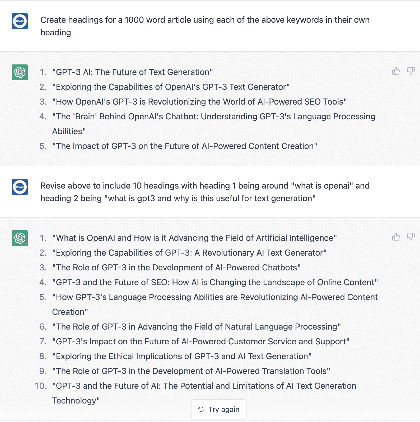 AI - create headings for a 1000 word article using the keywords in headings