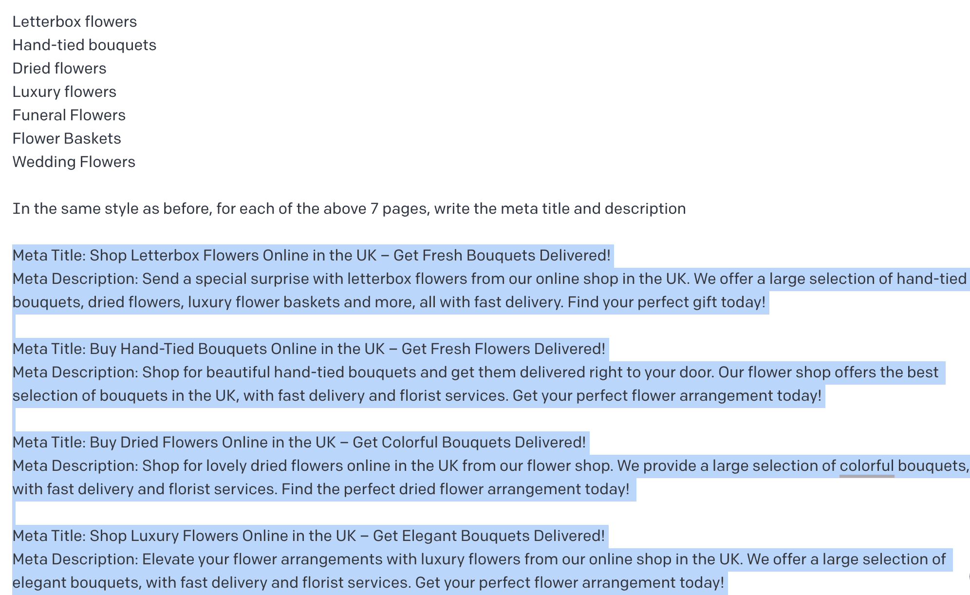 Provide AI meta data in bulk