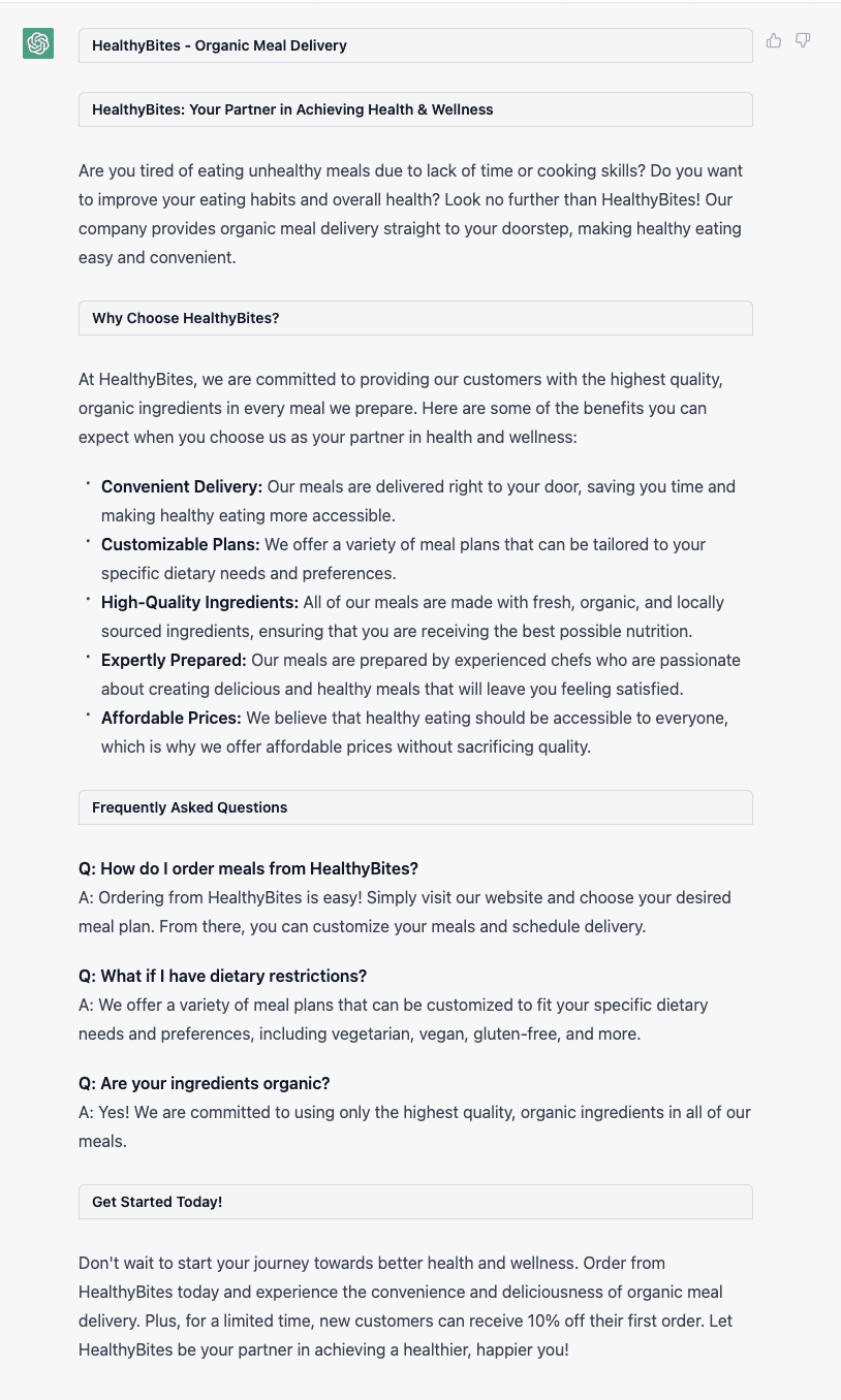 ChatGPT prompt engineering using our formula