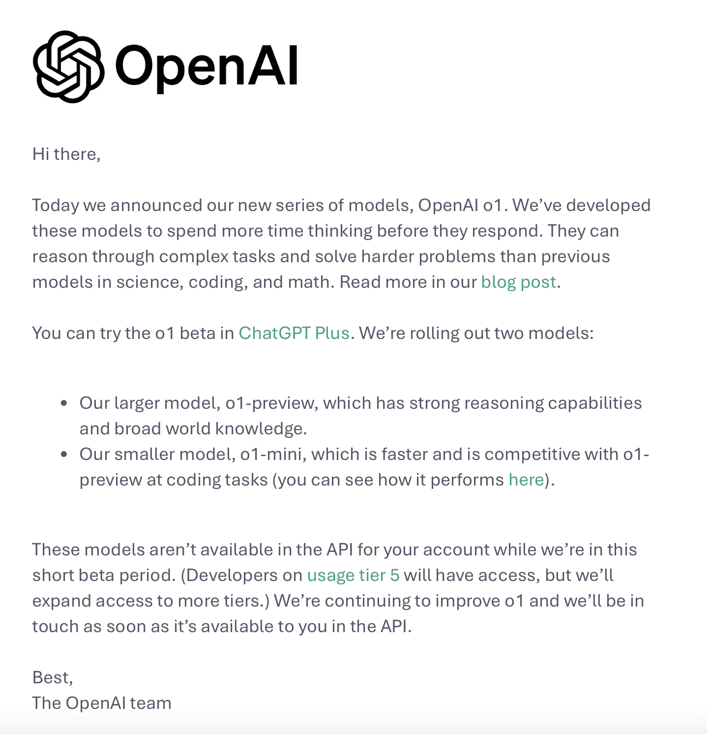 OpenAI o1 model reset - o1-preview and o1-mini