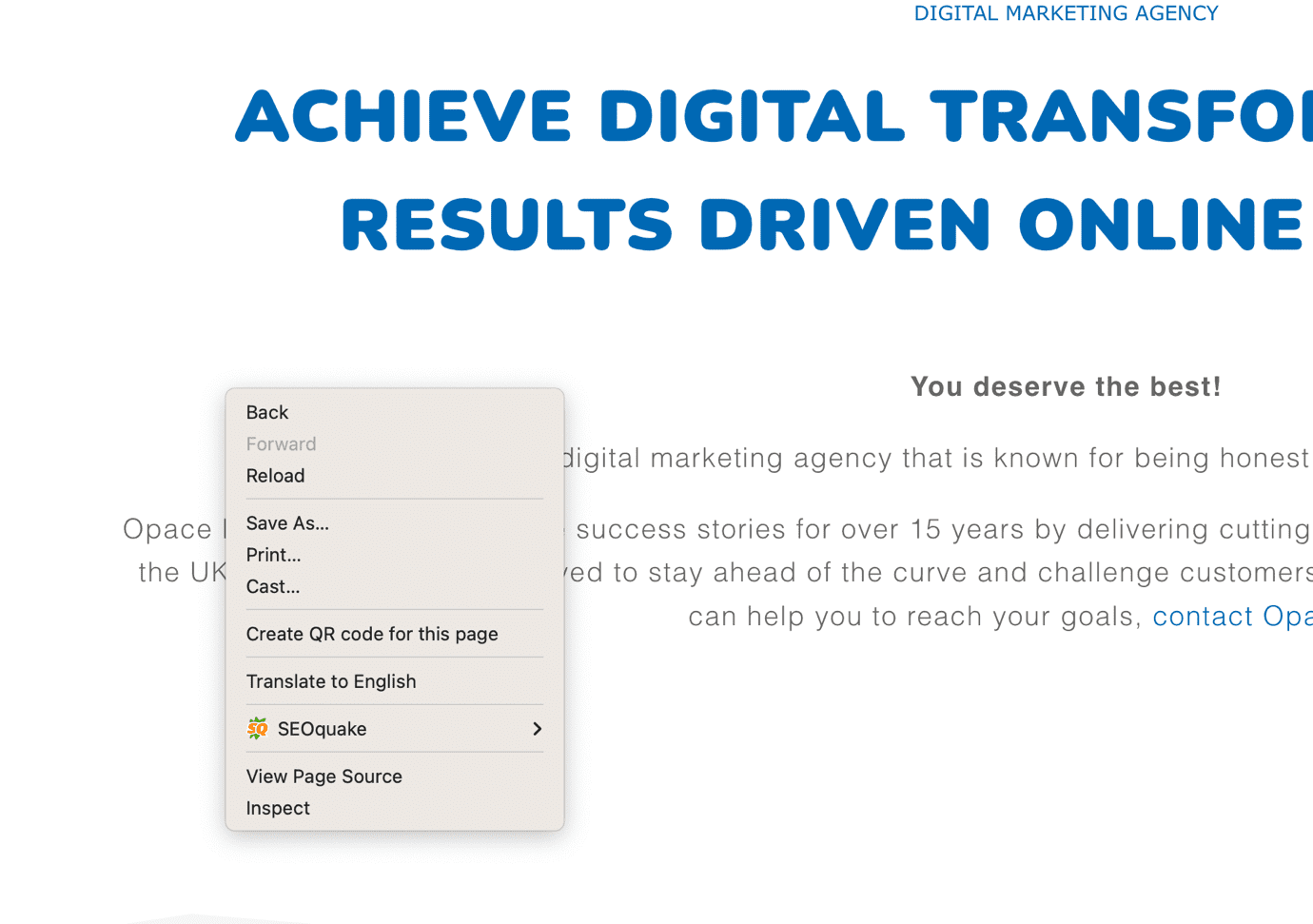 select web page content to scrape
