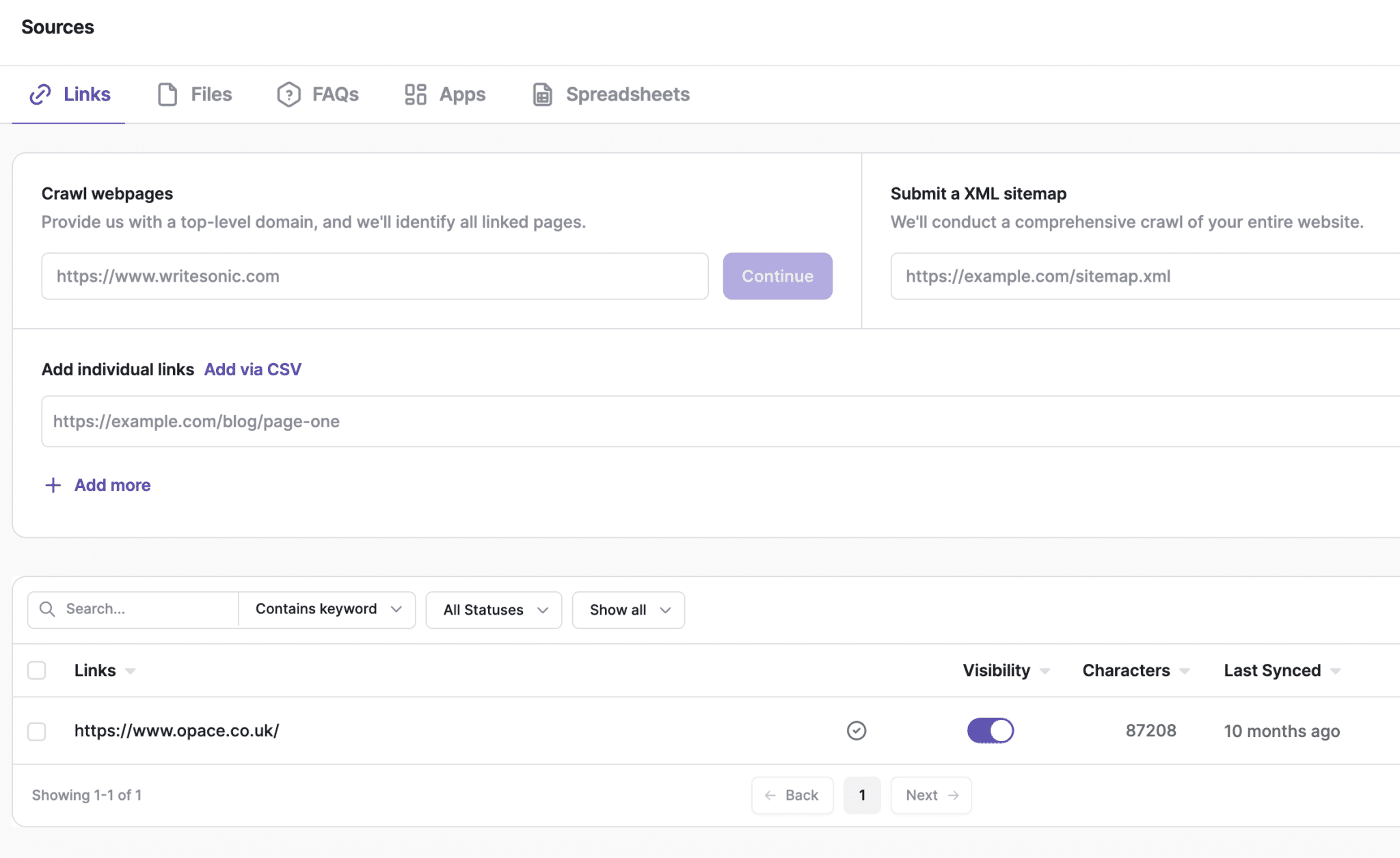 Botsonic AI Chatbot Training