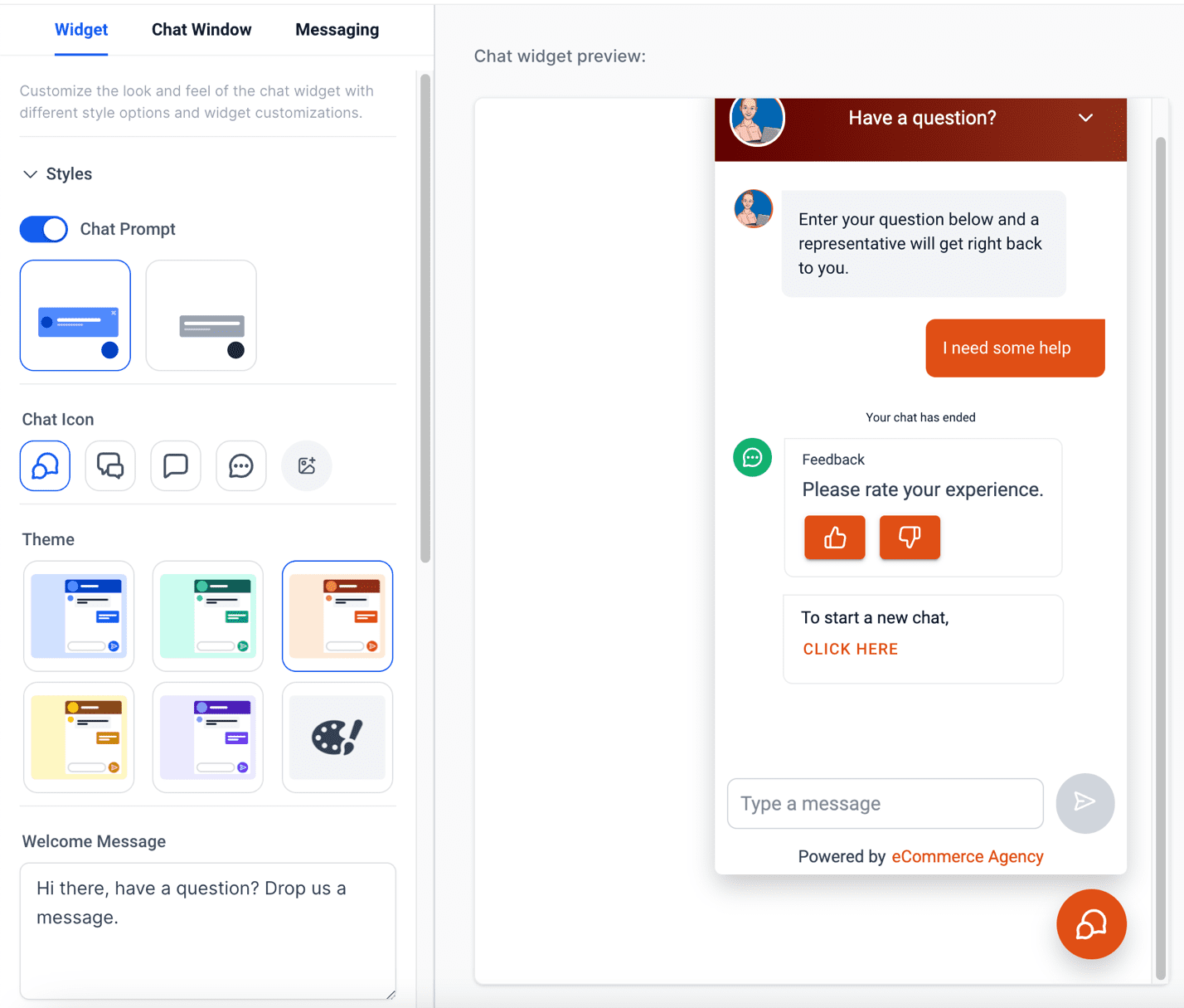 HighLevel CRM chat widget