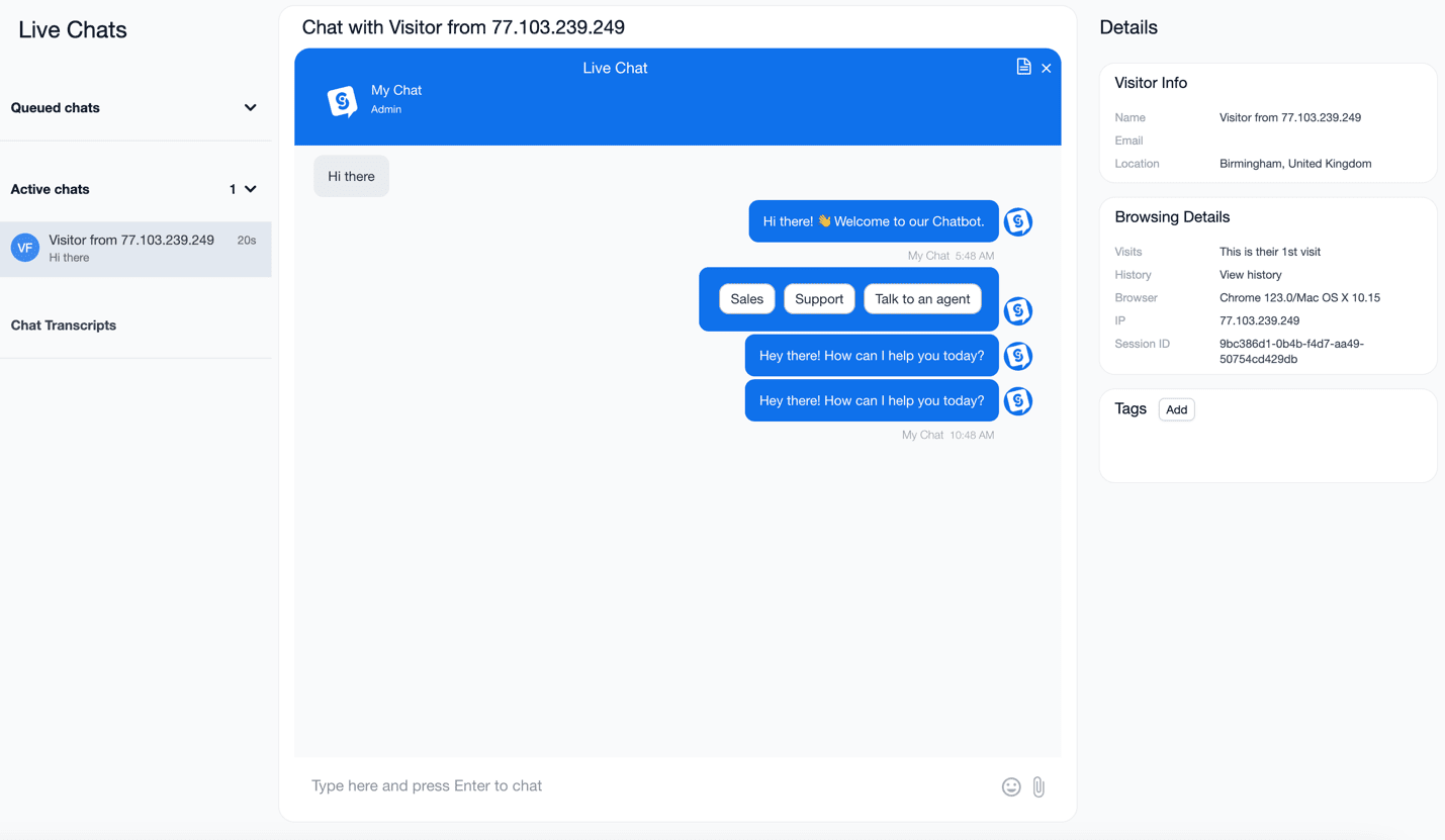 SocialIntents Live Chats