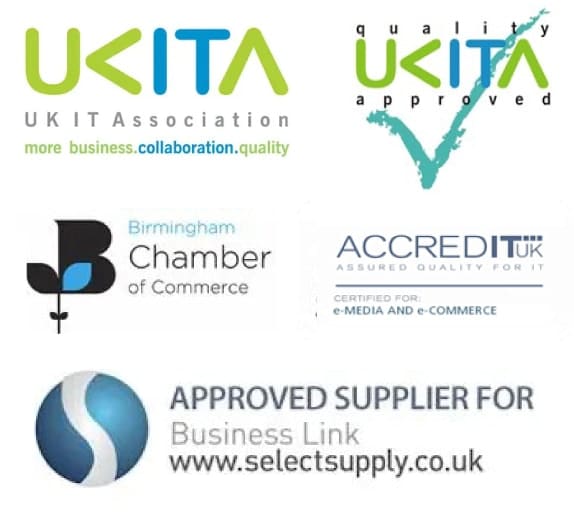 2008 to 2011 — UKITA, Birmingham Chamber of Commerce, AccreditUK early accreditation logos