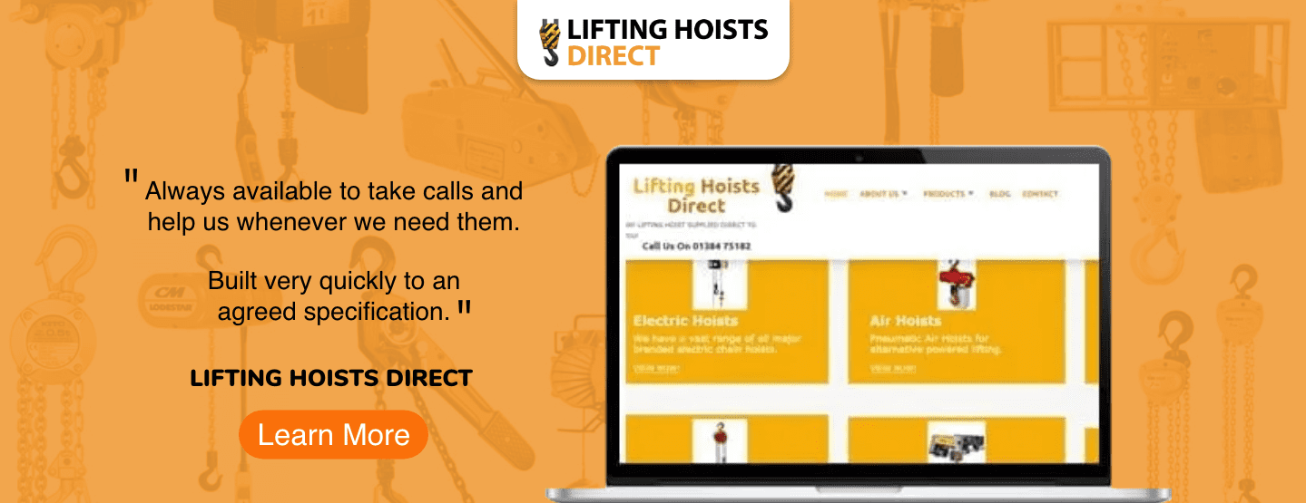 Lifting Hoists Direct Website and seo