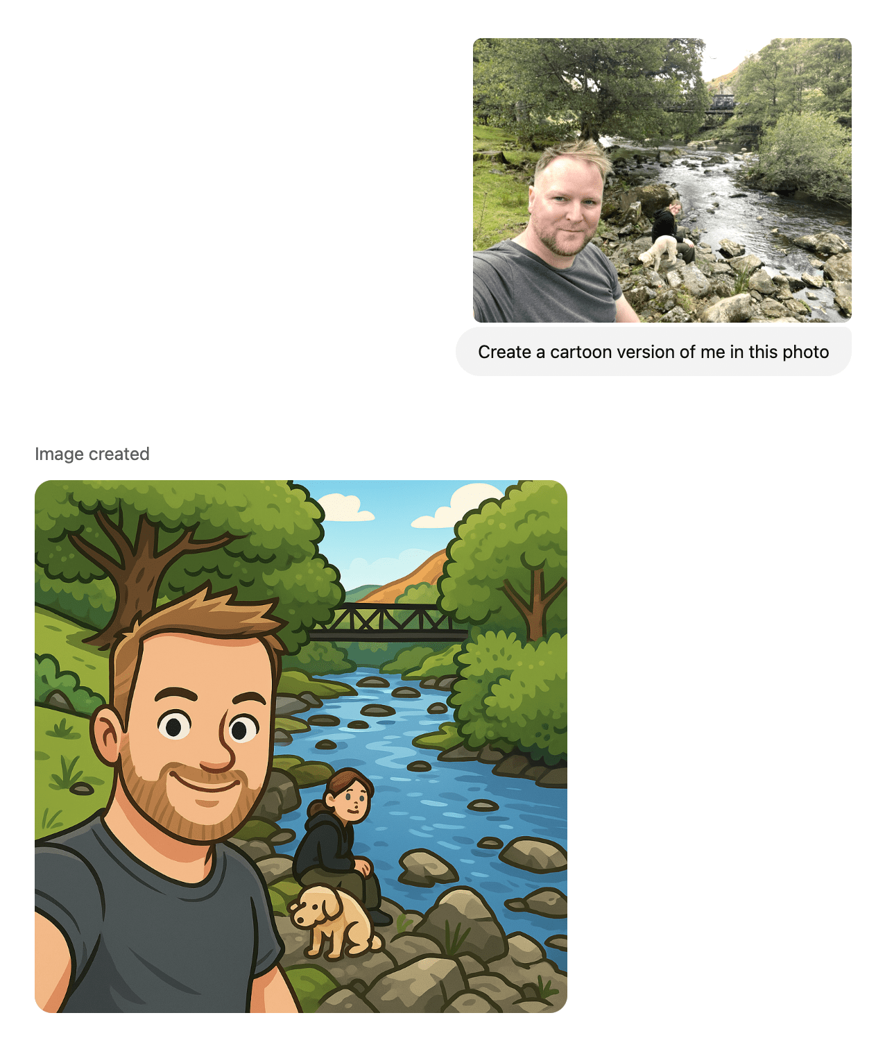 ChatGPT image generation - photo to cartoon