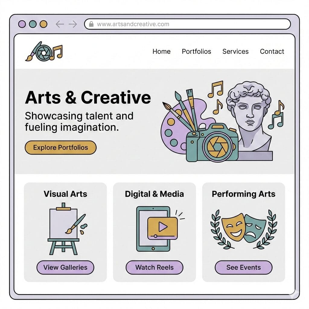 Arts & Creative website design