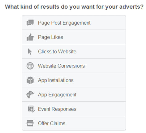 Facebook ad types