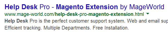 Search result example without rich snippets