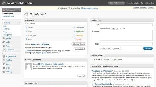 Wordpress simple user interface