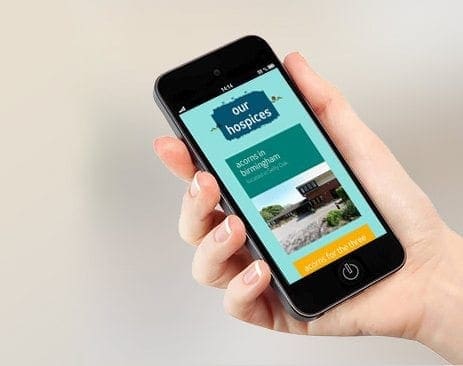 Responsive web design for acorns children's hospice trust