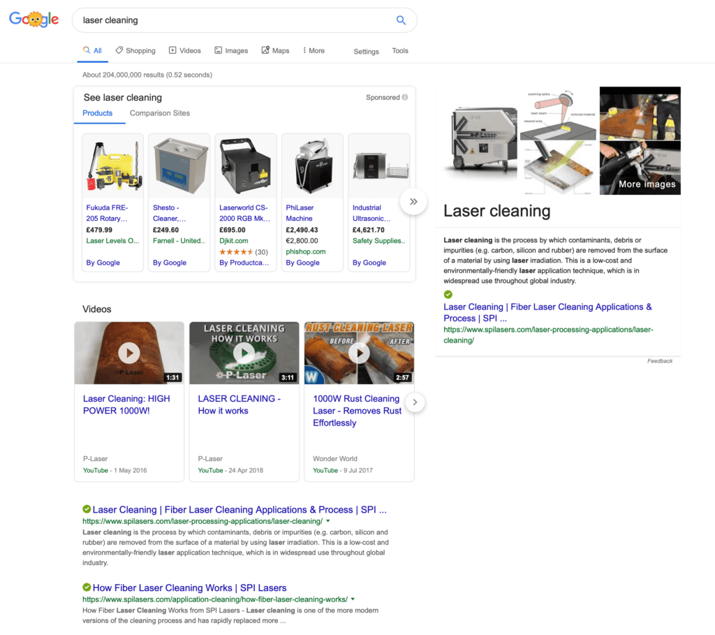 Featured snippet example and impact on seo