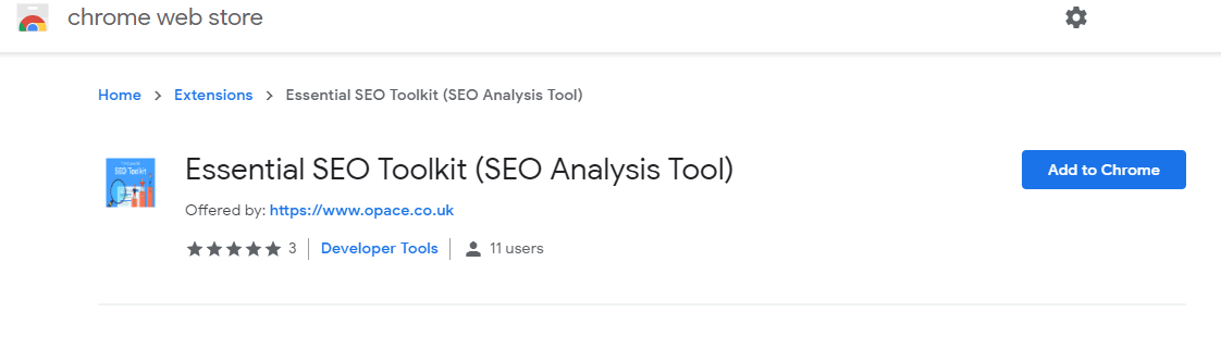 Installation screenshot showing the essential seo toolkit