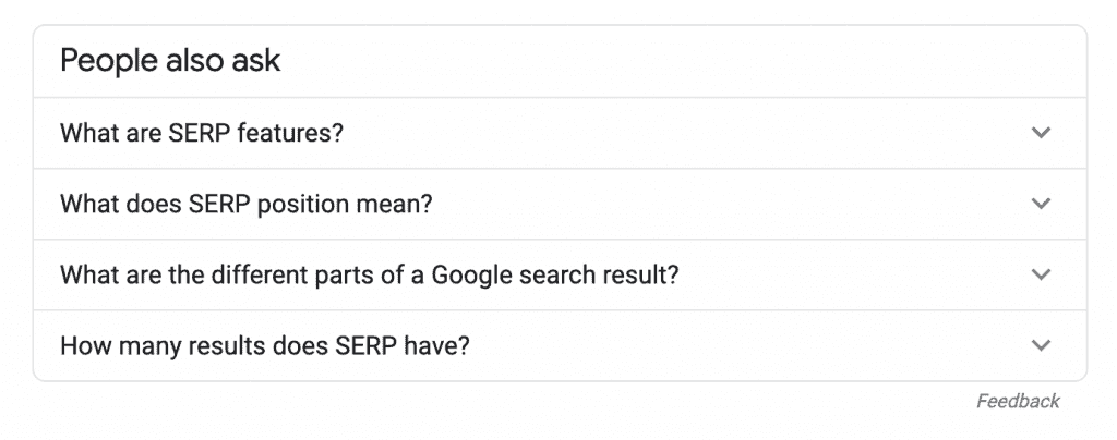 Serp feature – people also ask