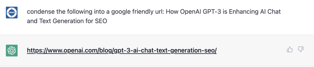 Chatgpt recommend google-friendly url