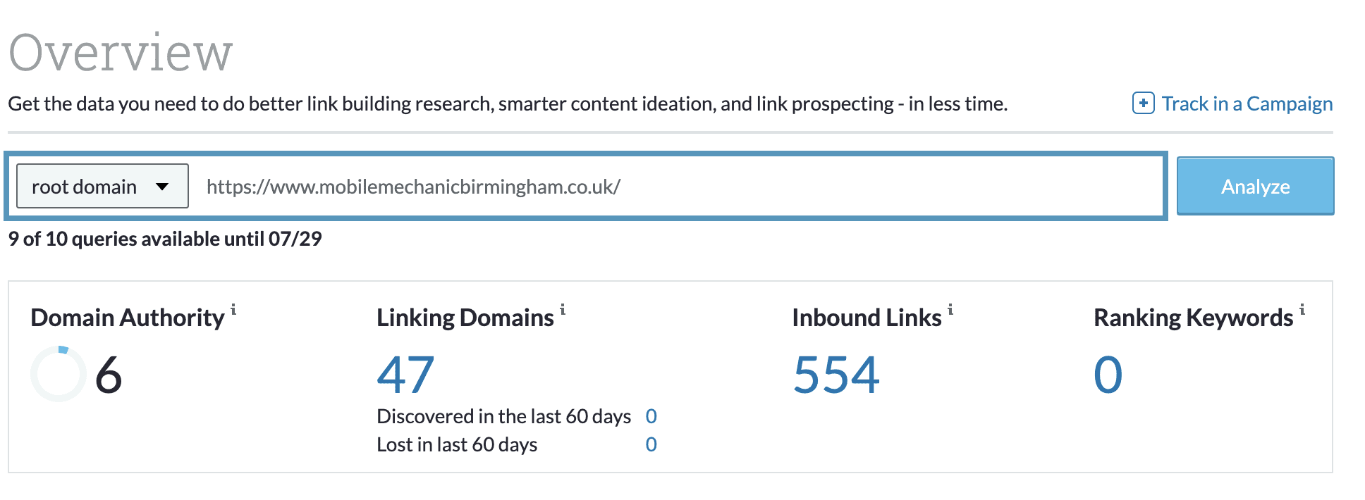 Moz domain factors - site ranking on bing but not google