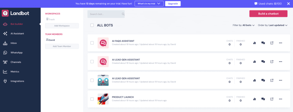 Landbot chatbot builder