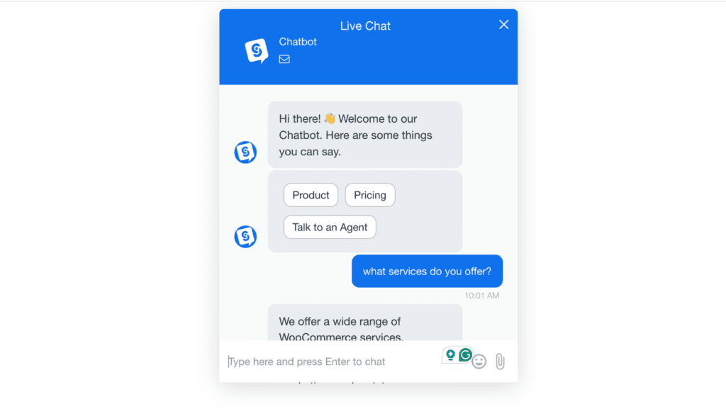 Landbot live chat widget